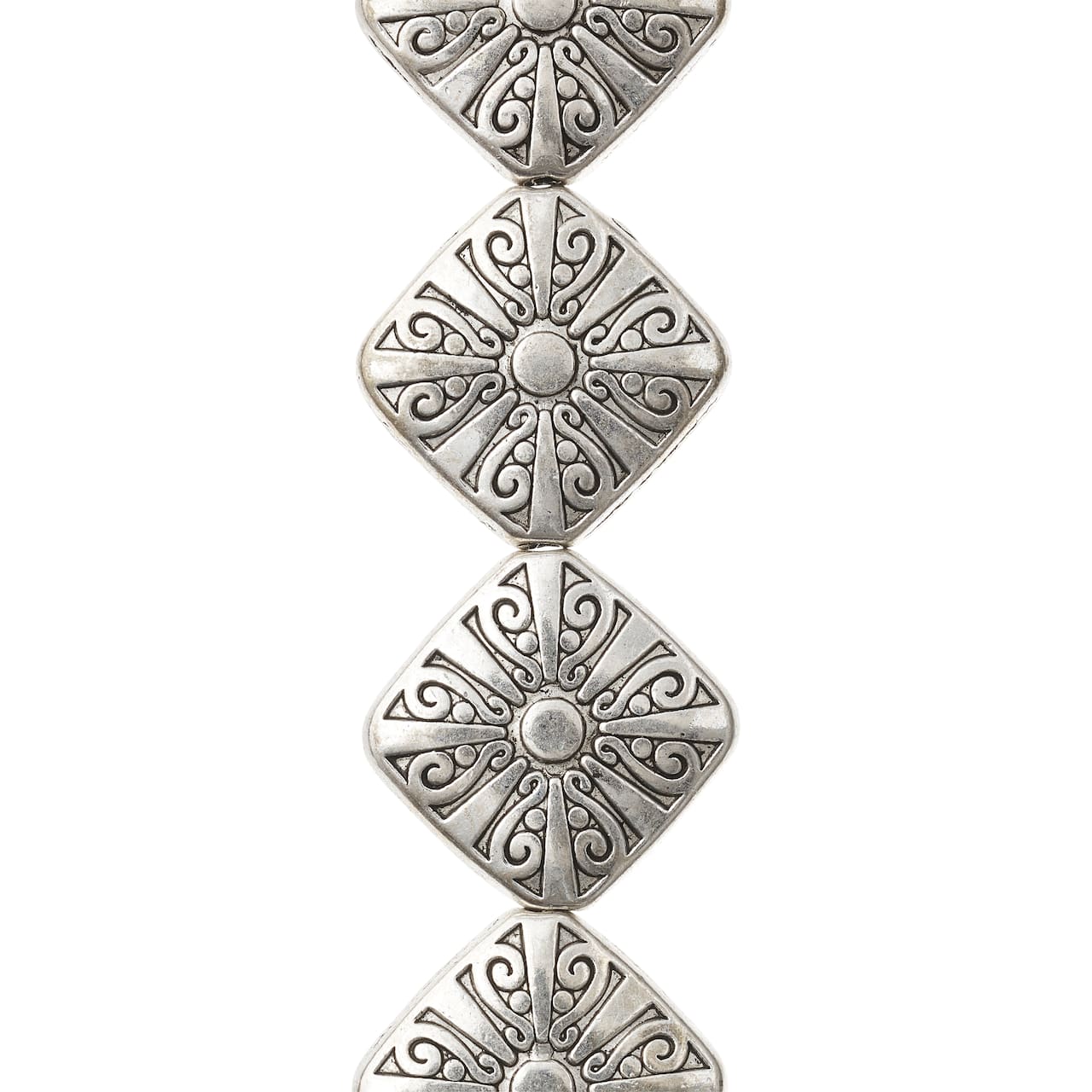 12 Pack: Sterling Silver-Plated Diamond Beads, 16mm by Bead Landing™